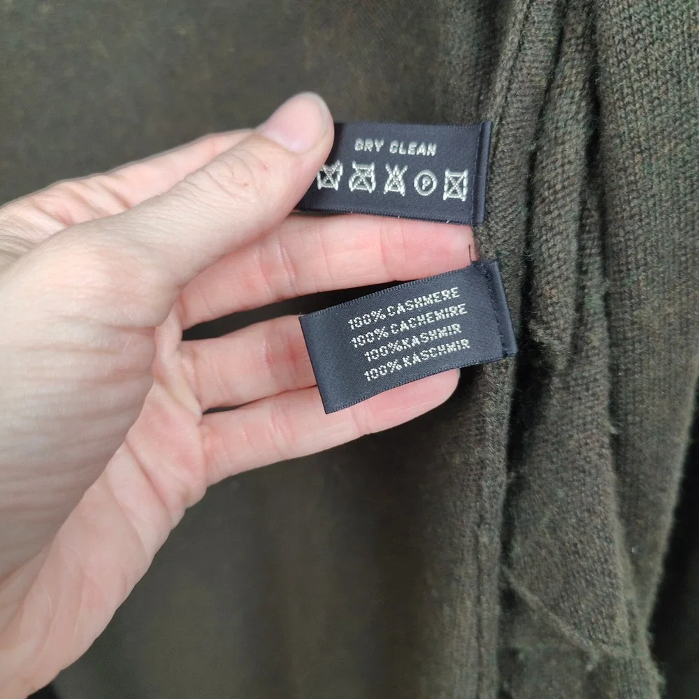 Ralph Lauren Black Label Cashmere Ruffle Duster Cardigan Womens Medium FLAWED - Picture 12 of 13